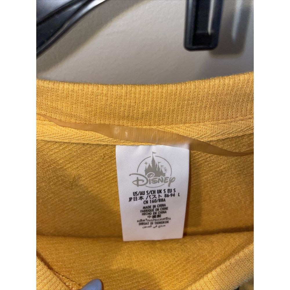 WALT DISNEY WORLD MICKEY MOUSE YELLOW CROPPED‎ SWEATSHIRT Size Small - Picture 3 of 4